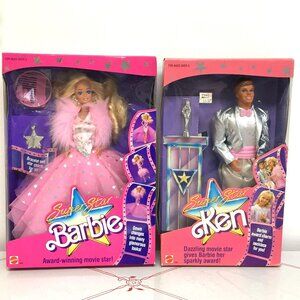 1988 Mattel "Super Star Barbie & Ken" Dolls - NIB